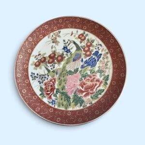 Satsuma Japanese Cabinet Plate Bird Floral Scenic Wall Decor 6”